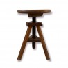 Tabouret tripode en bois a vis vintage hauteur réglable style metier loft indus