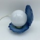 Lampe ceramique coquillage ouvert bleu mat vintage perle veilleuse shell lampe