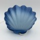 Lampe ceramique coquillage ouvert bleu mat vintage perle veilleuse shell lampe