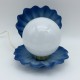 Lampe ceramique coquillage ouvert bleu mat vintage perle veilleuse shell lampe