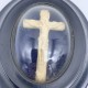 Cadre ovale vitre bombé contenant un christ Epoque Napoleon 3
