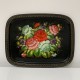 Plateau russe en tole peinte decor de fleurs floral style Napoleon 3