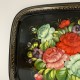 Plateau russe en tole peinte decor de fleurs floral style Napoleon 3
