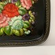 Plateau russe en tole peinte decor de fleurs floral style Napoleon 3