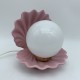 Lampe ceramique coquillage ouvert bleu mat vintage perle veilleuse shell lampe