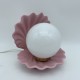 Lampe ceramique coquillage ouvert bleu mat vintage perle veilleuse shell lampe