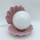 Lampe ceramique coquillage ouvert bleu mat vintage perle veilleuse shell lampe