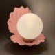 Lampe ceramique coquillage ouvert bleu mat vintage perle veilleuse shell lampe