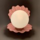 Lampe ceramique coquillage ouvert bleu mat vintage perle veilleuse shell lampe