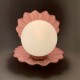 Lampe ceramique coquillage ouvert bleu mat vintage perle veilleuse shell lampe