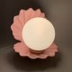 Lampe ceramique coquillage ouvert bleu mat vintage perle veilleuse shell lampe
