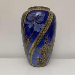 Grand vase style Art Nouveau Décor Floral KG Luneville Keller Guerin