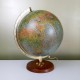 Globe terreste Danois Vintage Pied teck et carte papier