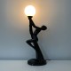 Lampe céramique noire style Art Deco femme nue globe