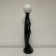 Lampe céramique noire style Art Deco femme nue globe