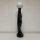 Lampe céramique noire style Art Deco femme nue globe