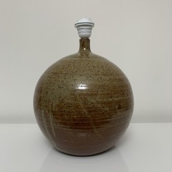 Gros pied de lampe boule en gres pyrite style La Borne Digan
