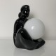 Lampe céramique noire design 1980 femme nue globe