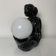 Lampe céramique noire design 1980 femme nue globe