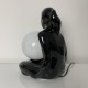 Lampe céramique noire design 1980 femme nue globe