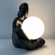Lampe céramique noire design 1980 femme nue globe