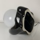 Lampe céramique noire design 1980 femme nue globe