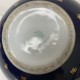 Vase boule bleu or porcelaine Limoges décor fleurettes et ruban Fontanille Marraud