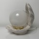 Lampe ceramique coquillage ouvert bleu mat vintage perle veilleuse shell lampe